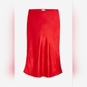 HM Elegant Red Viscose Satin Women's Skirt Size 6 H&M
